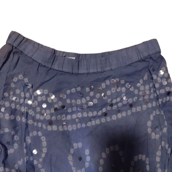 Blue Two Tone Elastic Ankle Length Skirt Size Large Sequin - Picture 4 of 6